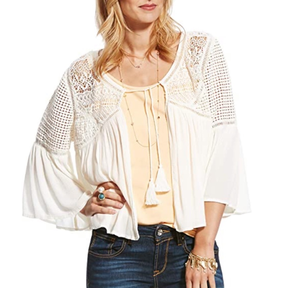 NWT Bell Sleeves Open Front Bohemian Blouse